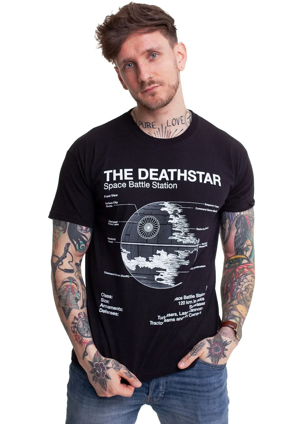Star Wars Death Star Sketch T-Shirt schwarz