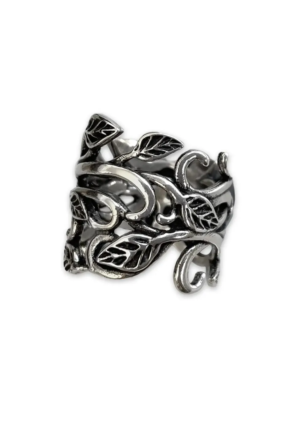 Impericon Leaves Silver Ring Silber Gothic 59mm