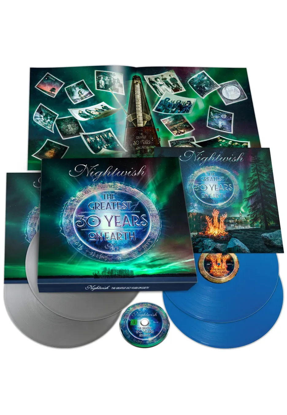 Nightwish The Greatest 30 Years On Earth Box-Set 4 Vinyl silber-blau