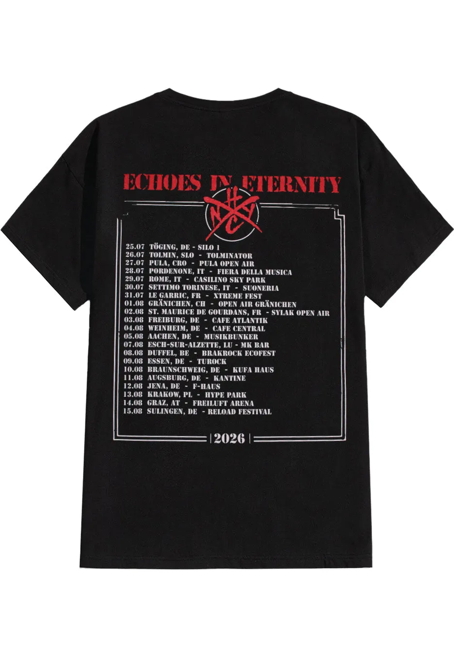 Impericon Echoes Frame Tour 2026 T-Shirt schwarz Jersey