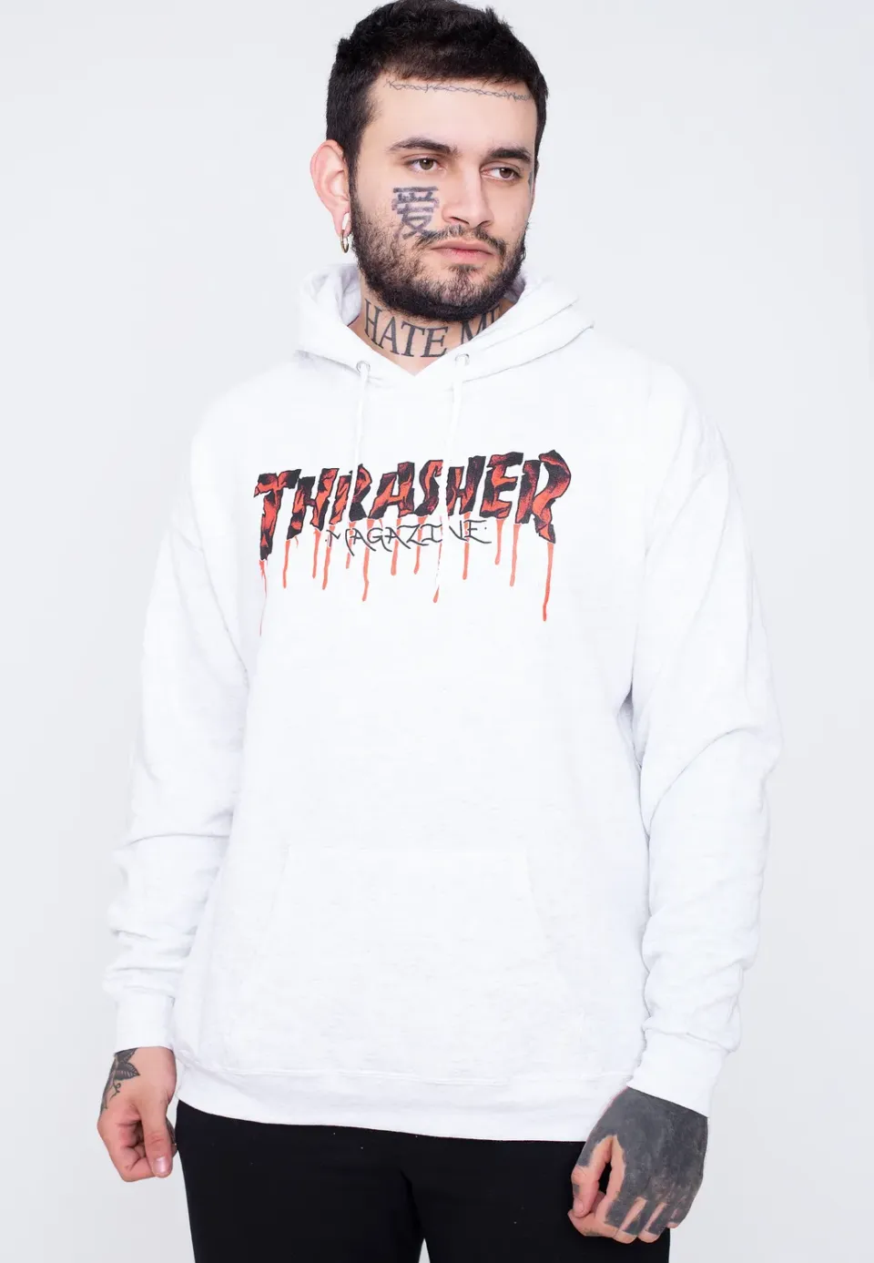 Impericon Blood Drip Ash Hoodie Grau