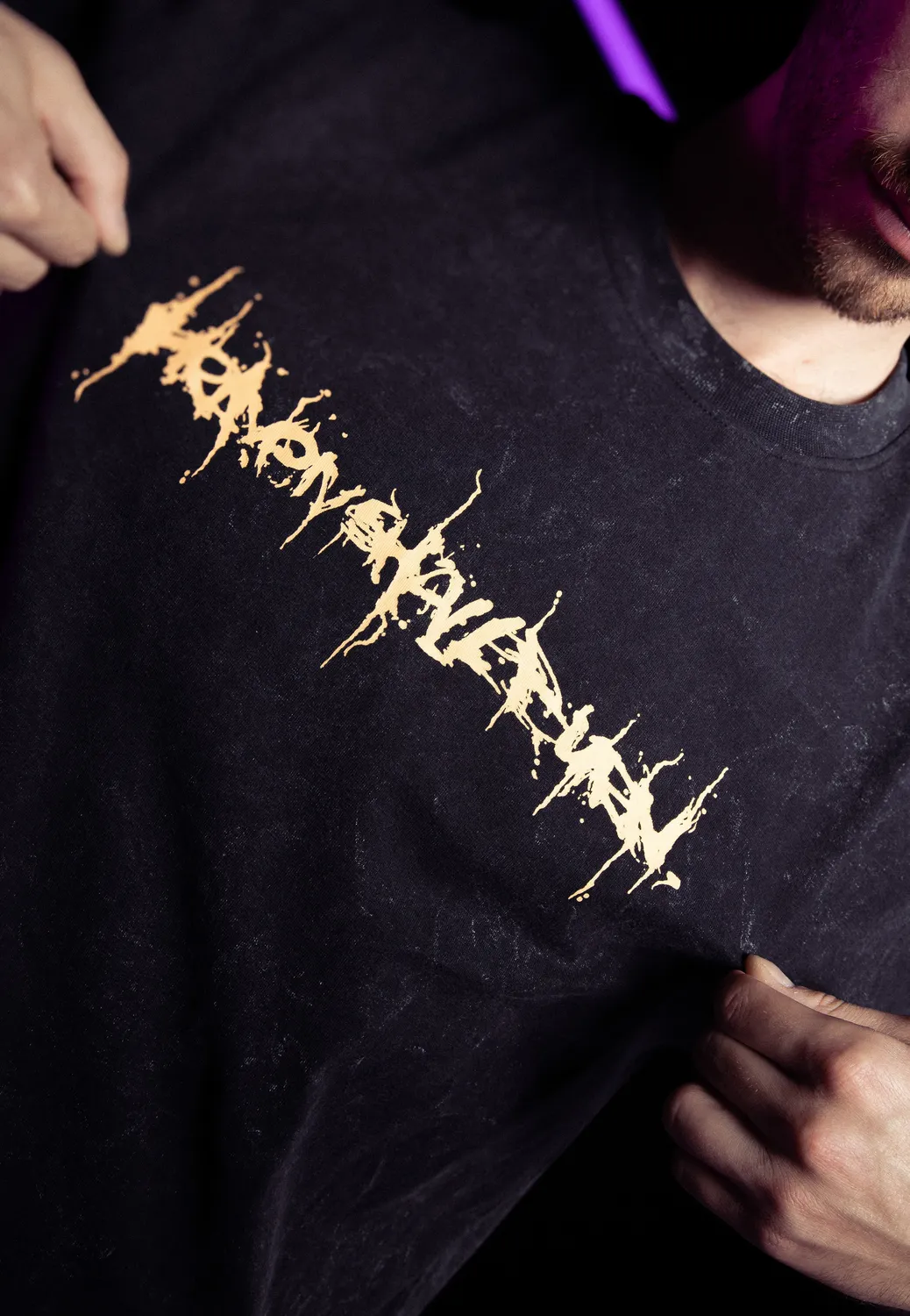 Impericon Logo Acid Wash Premium T-Shirt schwarz