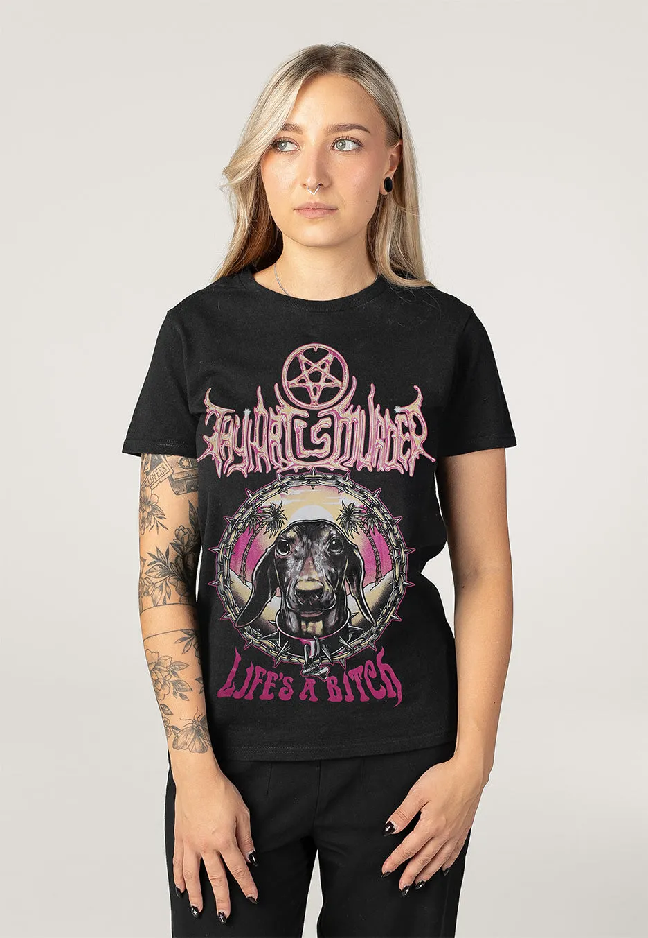 Dog T-Shirt schwarz Death Metal Unisex