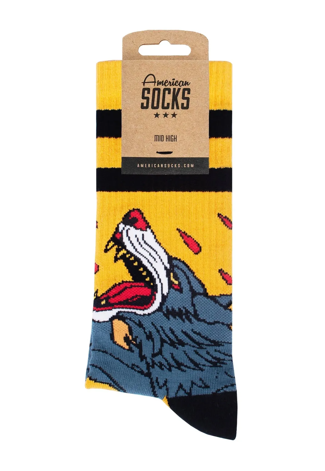 Impericon Wolfpack Mid High Socken gelb Onesize vegan