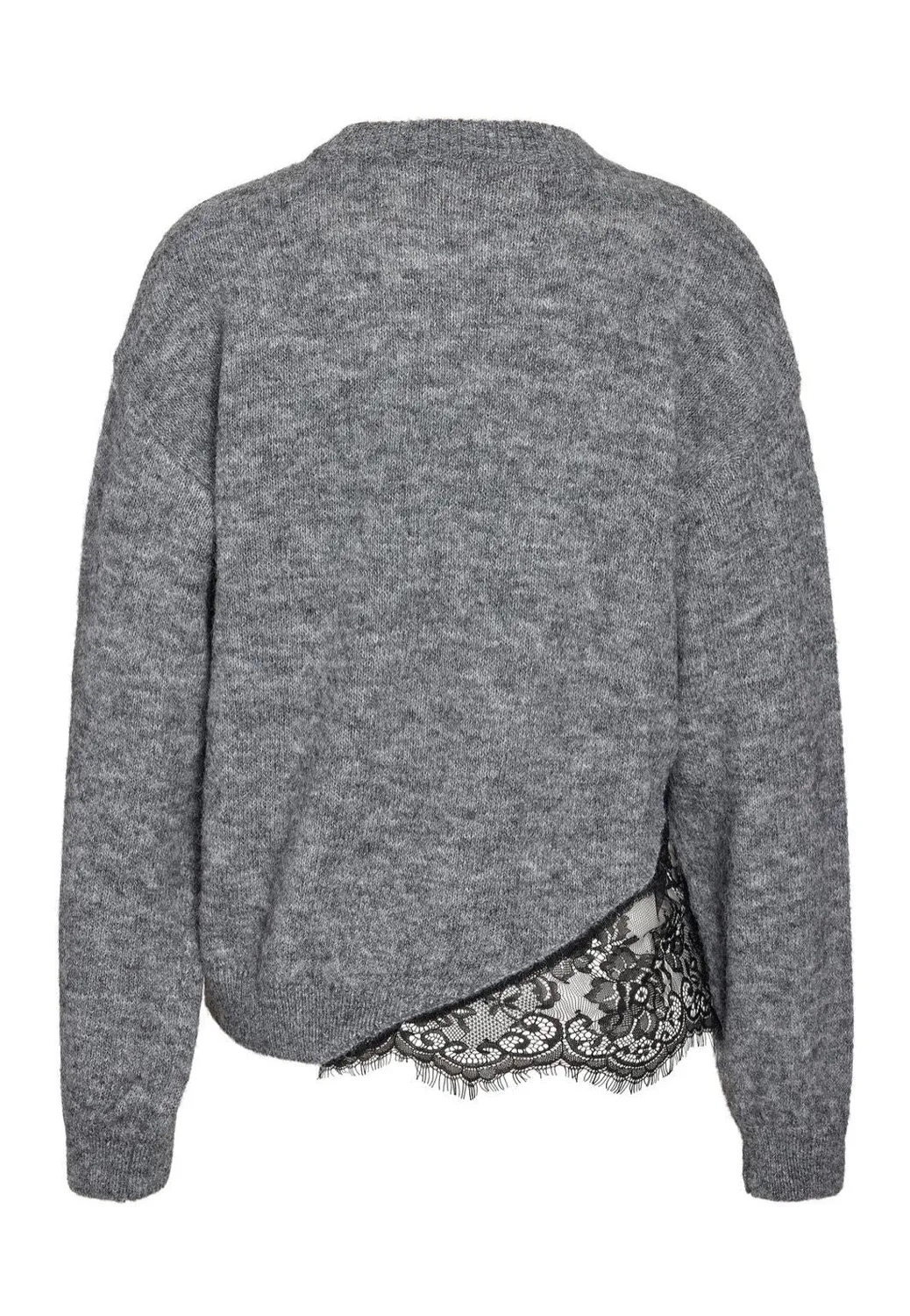 Impericon Preston O-Neck Lace Pullover grau