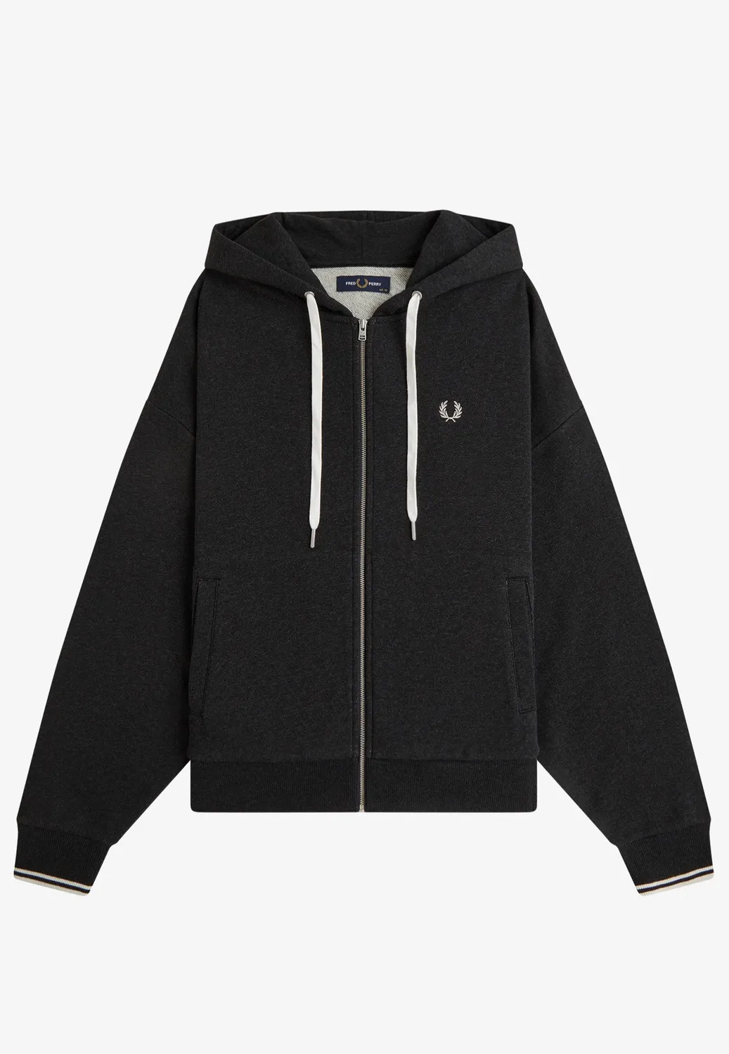 Impericon Hooded Zip-Through Zipper Charcoal Marl