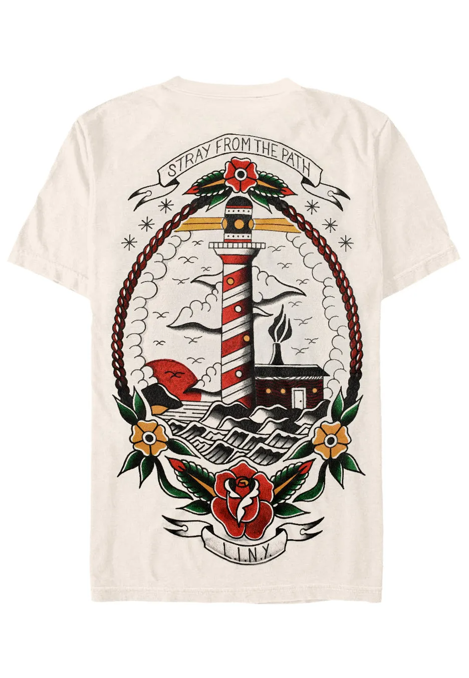 Impericon Tattoo Lighthouse Natural T-Shirt beige