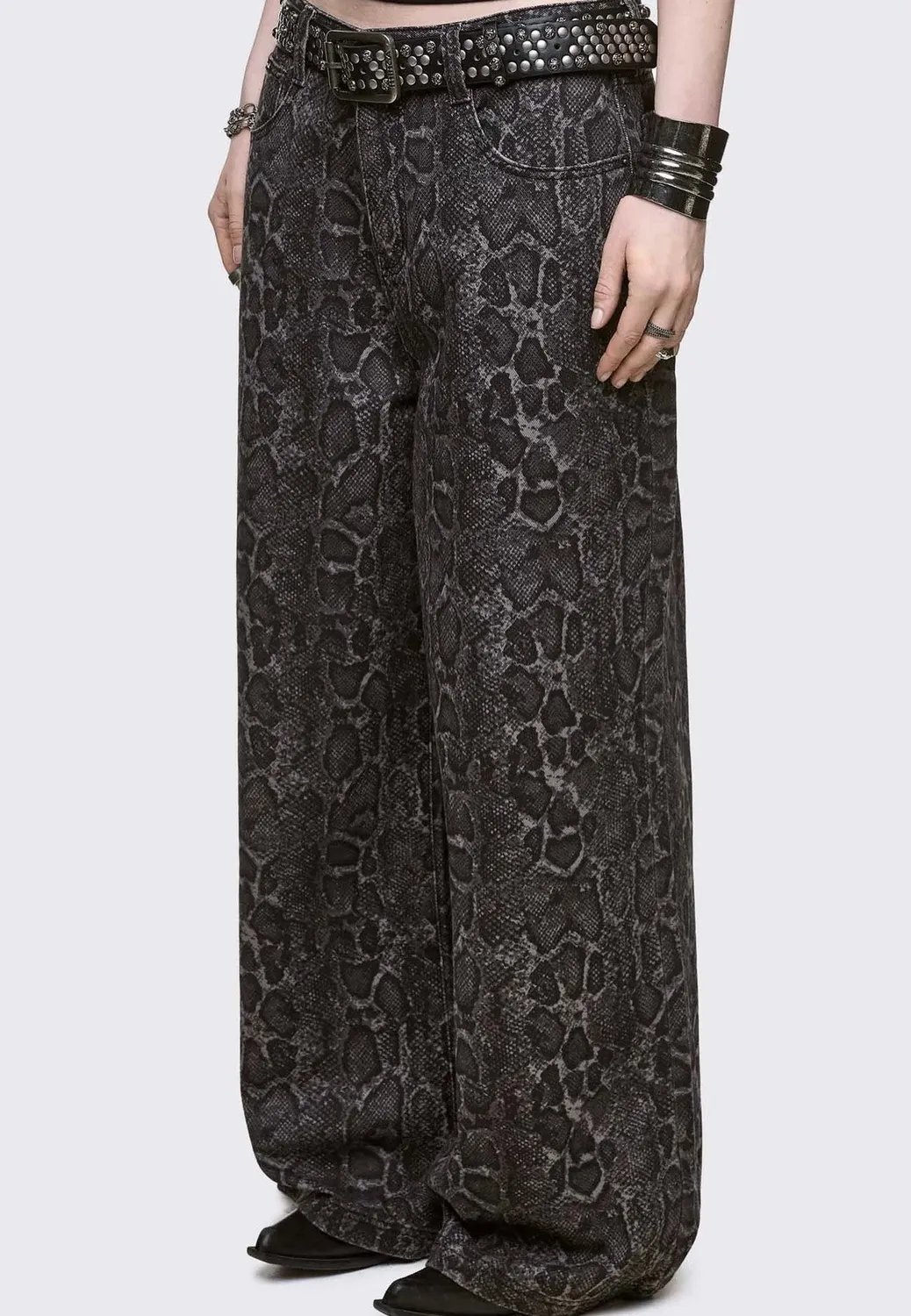 Impericon Python Baggy Black Jeans schwarz W30