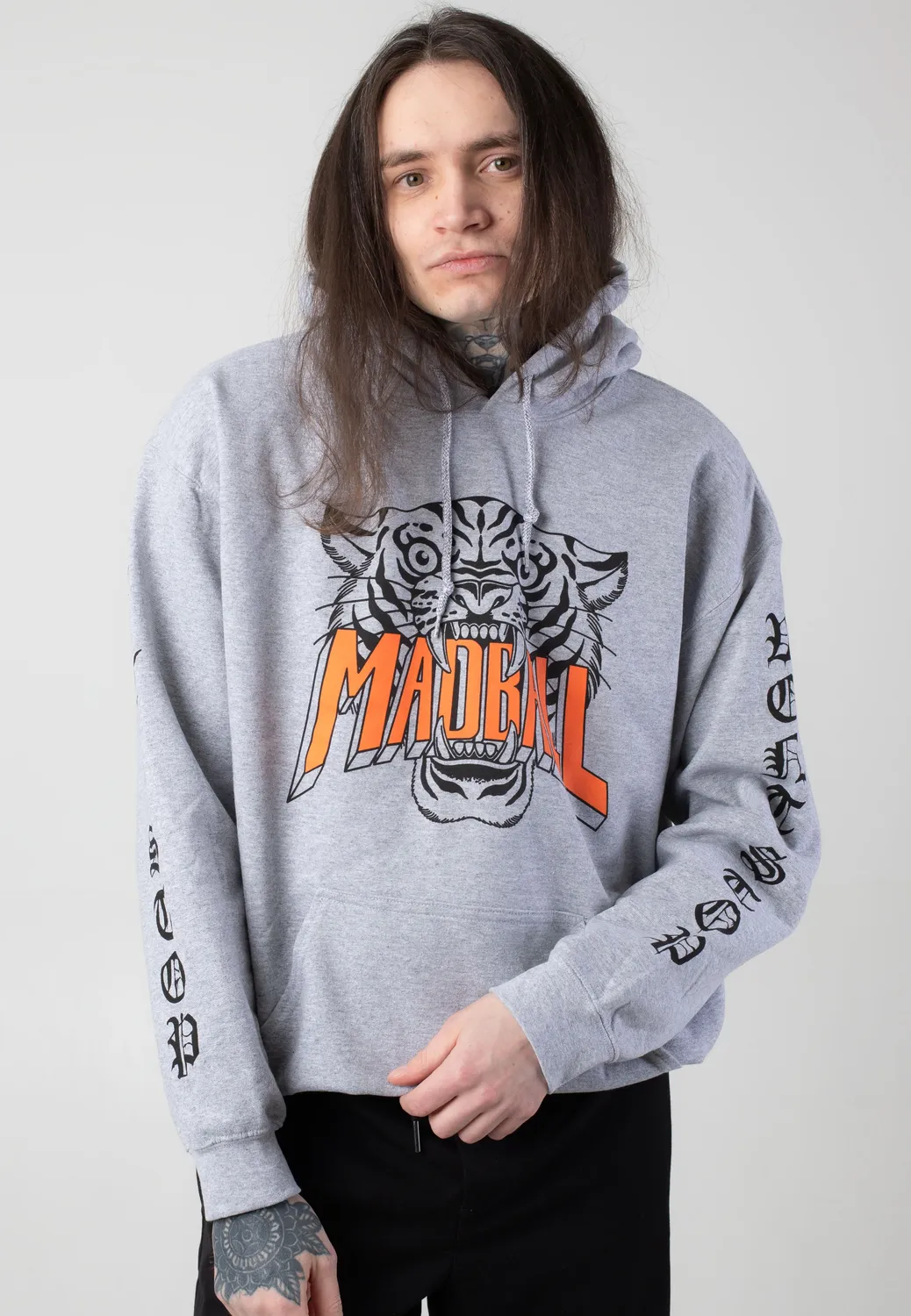 Impericon Tiger Sportsgrey Hoodie grau Hardcore