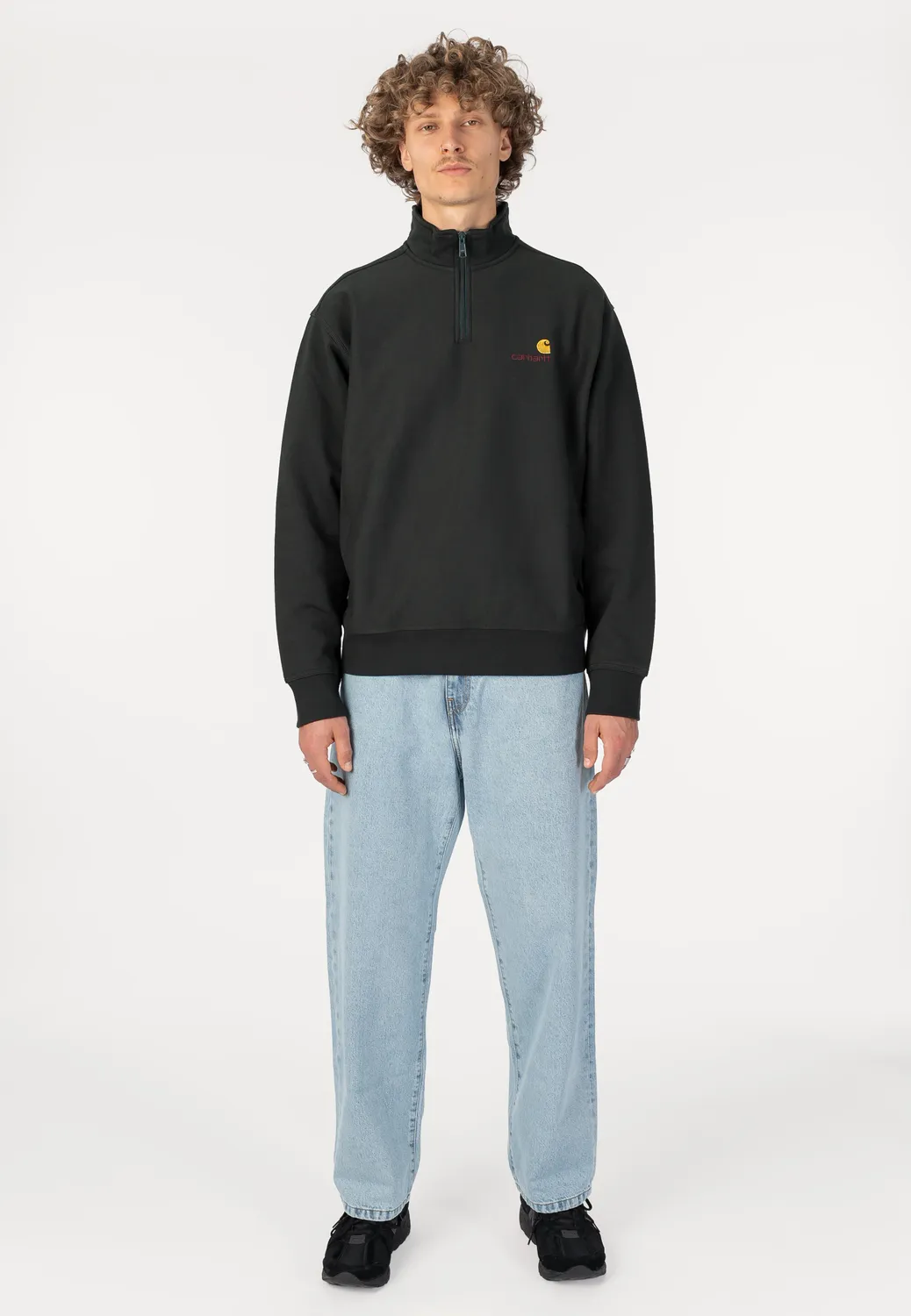 Impericon Half Zip American Script Sweater Grau Raven