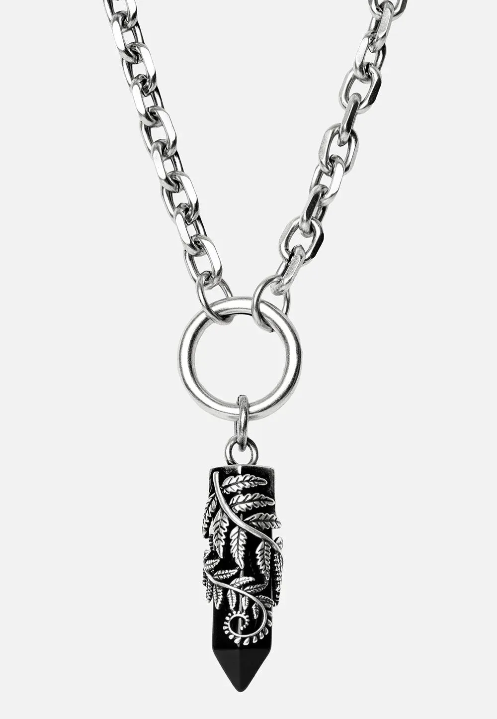 Impericon Crystal Fern O-Ring Choker silber Metall