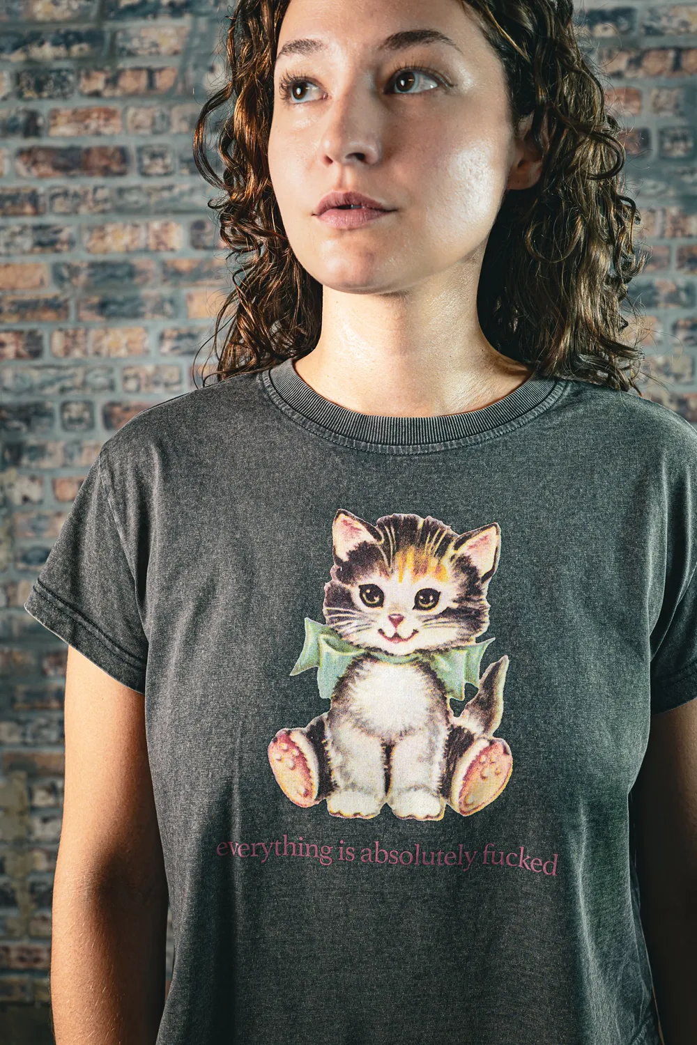 Paleface Swiss Cursed Cat Crop Top Damen schwarz
