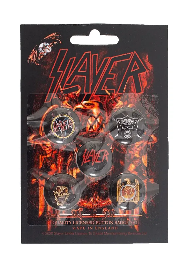Eagle Button Set 5er schwarz Thrash Metal