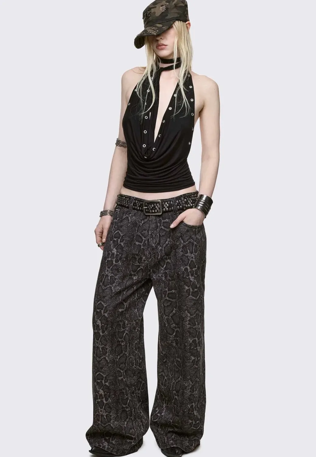 Impericon Python Baggy Black Jeans schwarz W30