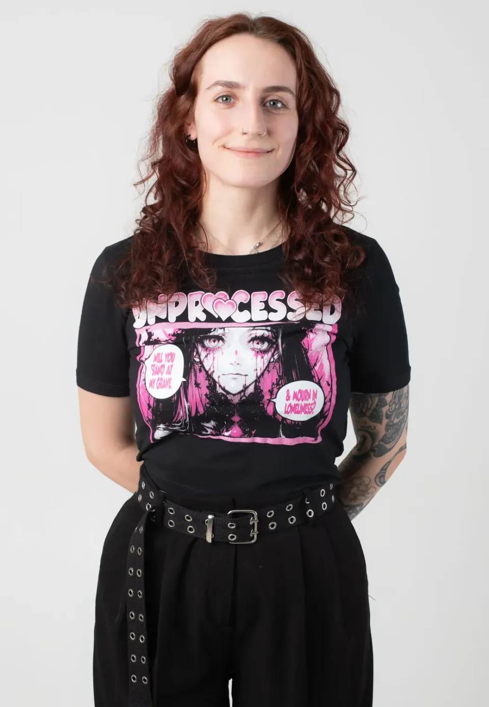 Impericon Grave Crop Girly Shirt schwarz Damen