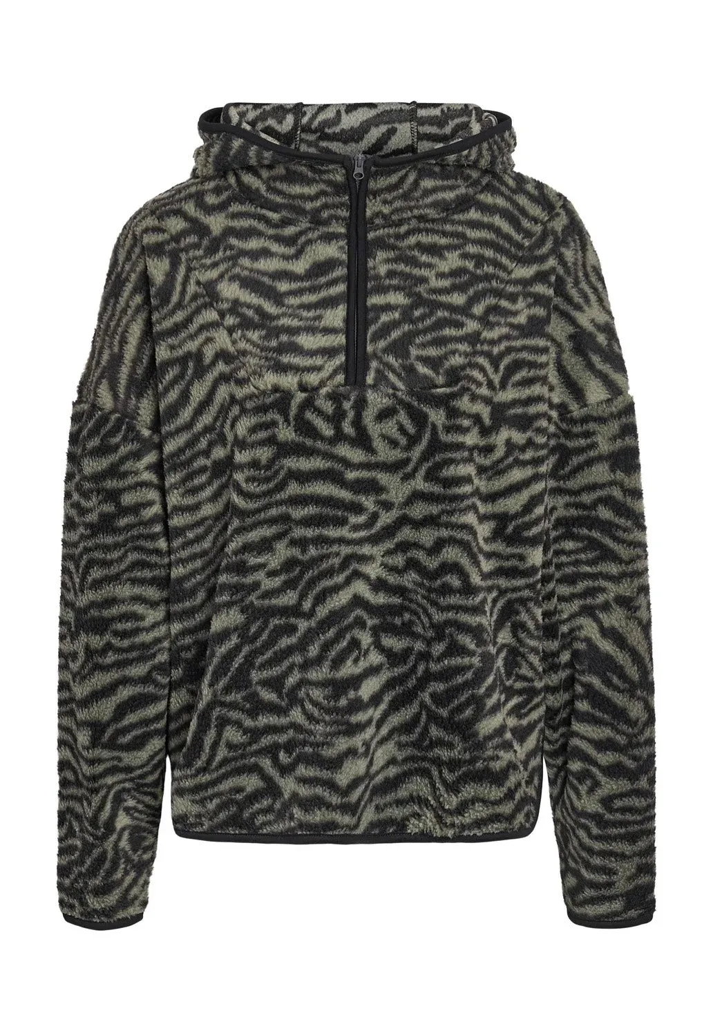 Impericon Cozy Halfway AOP Zip Kalamata/Zebra Sweater grün