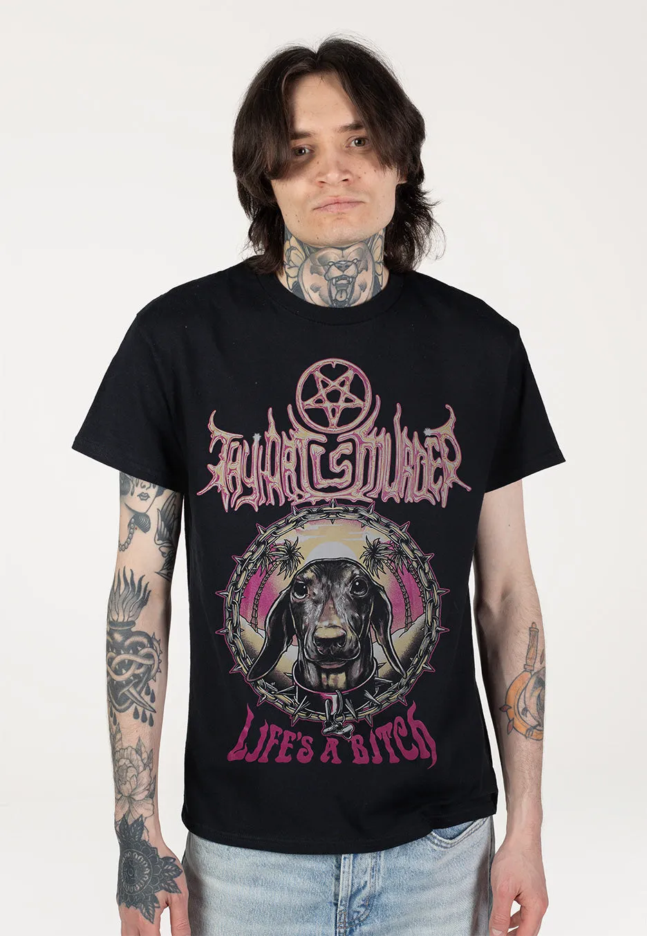 Dog T-Shirt schwarz Death Metal Unisex