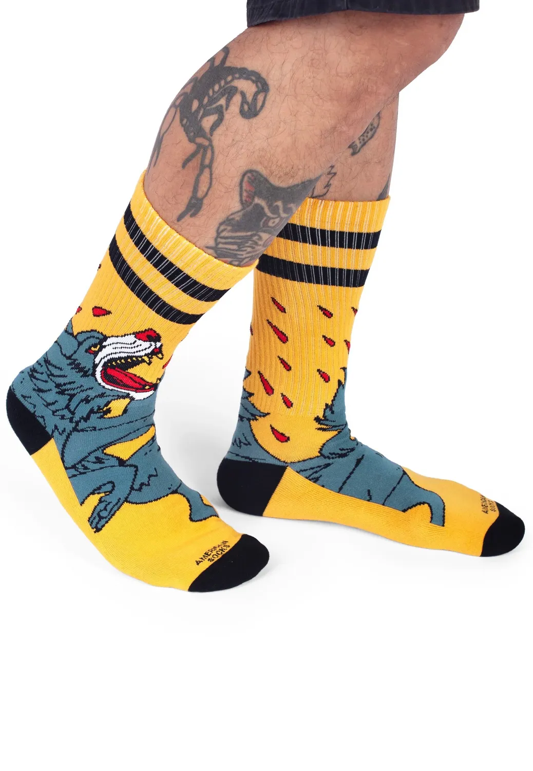 Impericon Wolfpack Mid High Socken gelb Onesize vegan