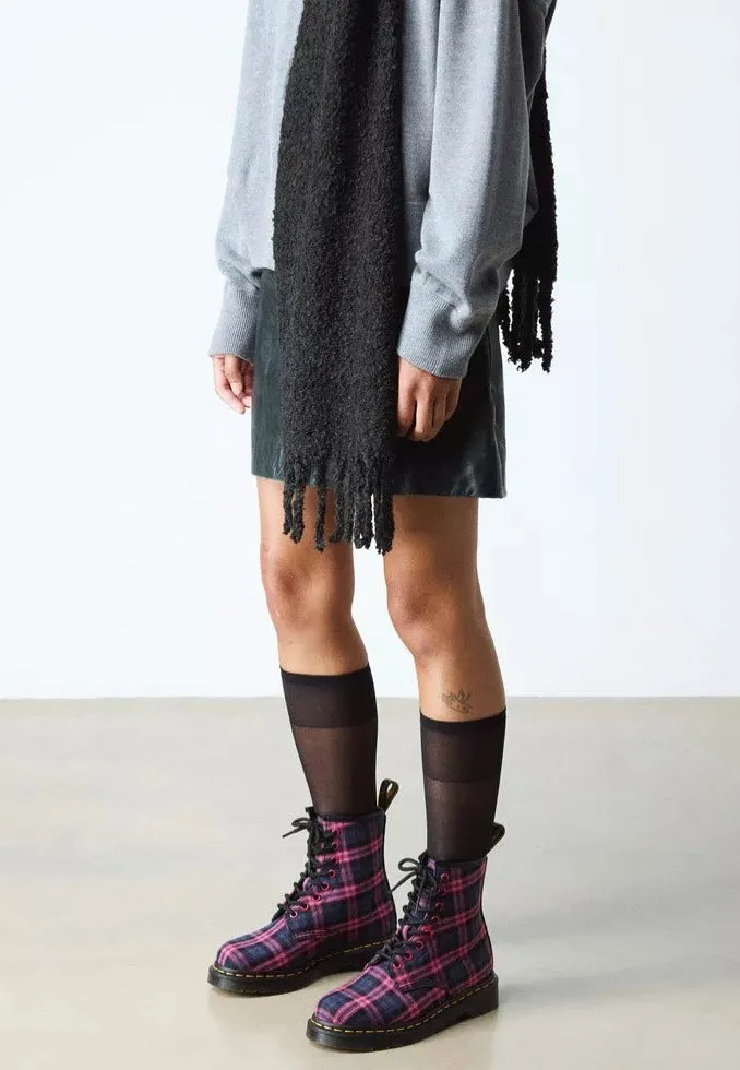 Impericon 1460 8 Eye Pink Multi Tartan Boots pink