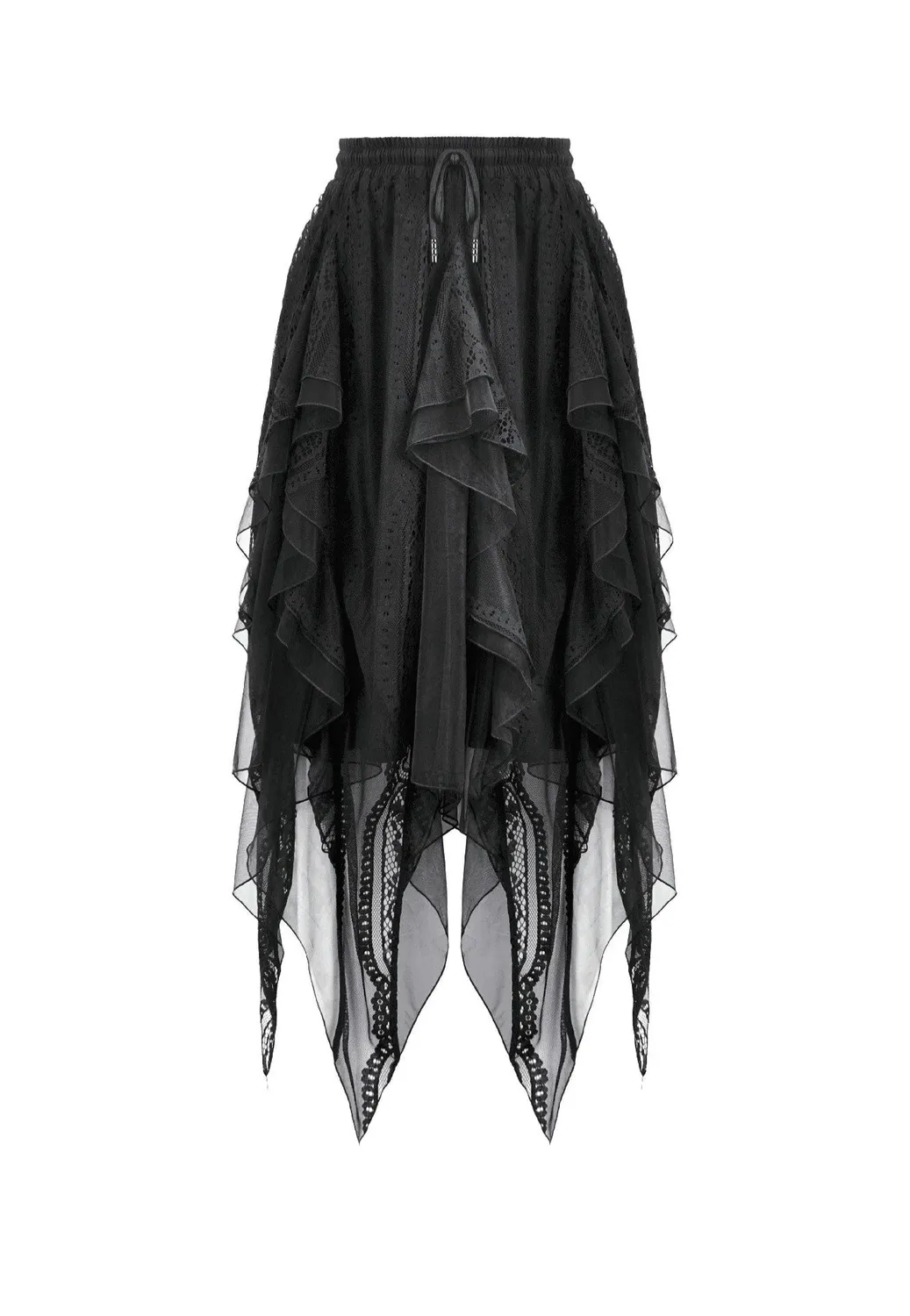 Impericon Gothic Shadow Mist Layered Mesh Rock schwarz