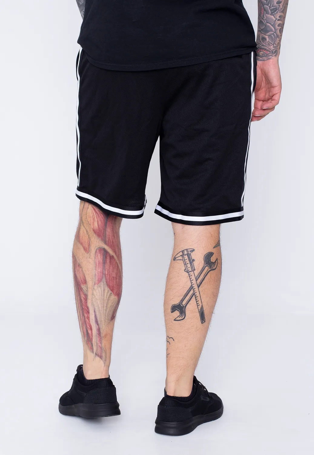 Impericon Circle Striped Mesh Shorts schwarz Hardcore