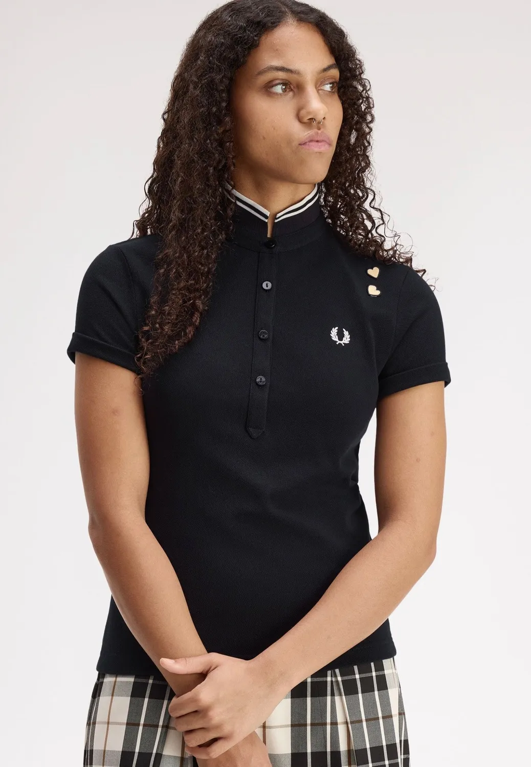 Impericon Tipped Polo Schwarz Baumwolle Shortsleeve