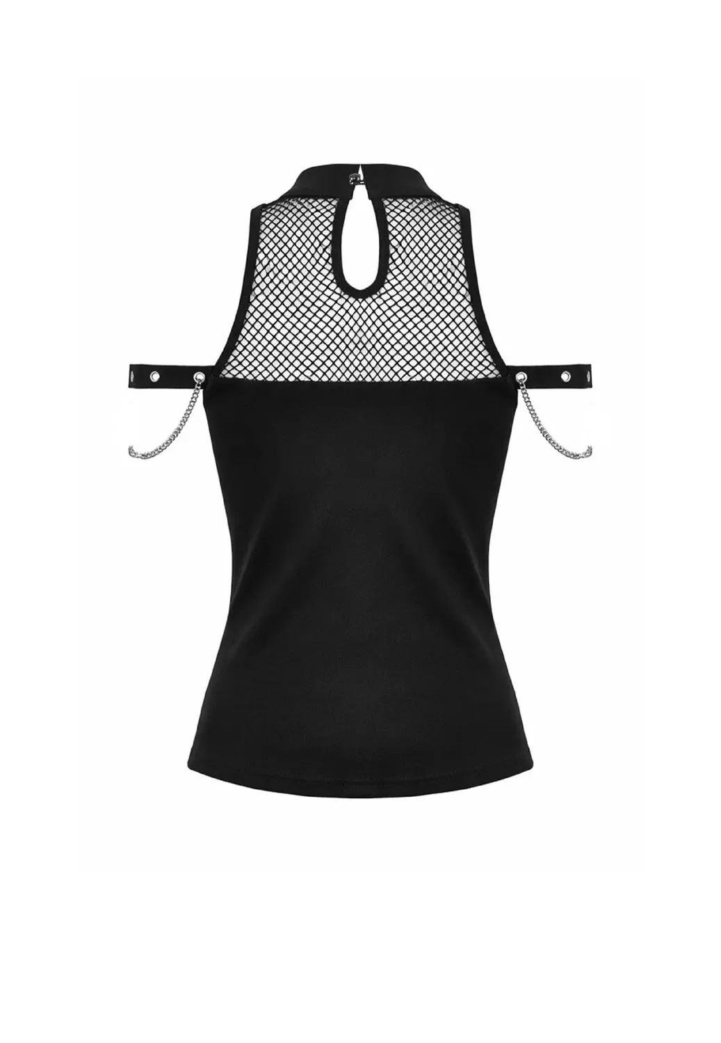 Impericon Dark Techwear Cold Shoulder Top schwarz