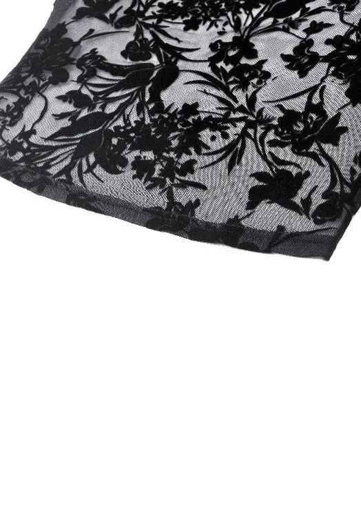 Gothic Sexy Off-Shoulder Velvet Lace Top Schwarz