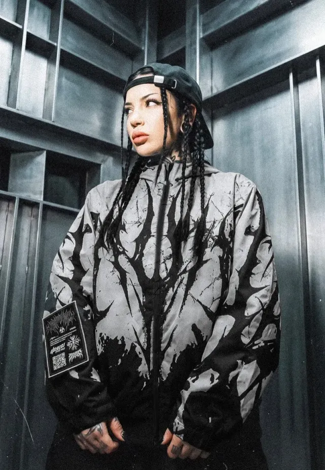 Impericon Chrome Scars 3M Reflective Windbreaker Black White