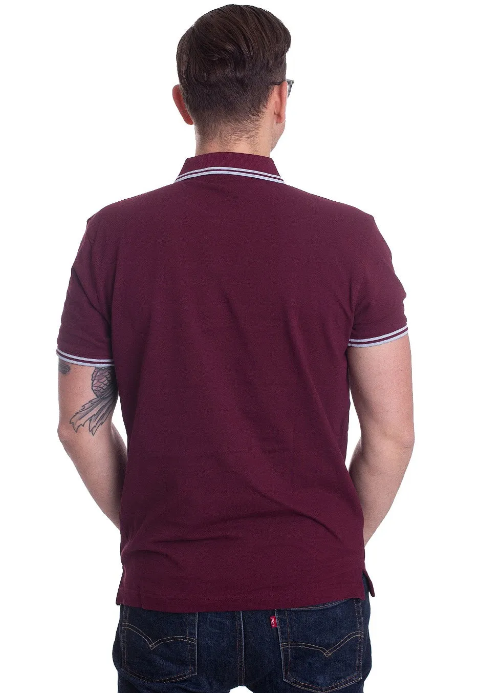 Impericon Classic Tipped Burgundy Sky Polo S Baumwolle