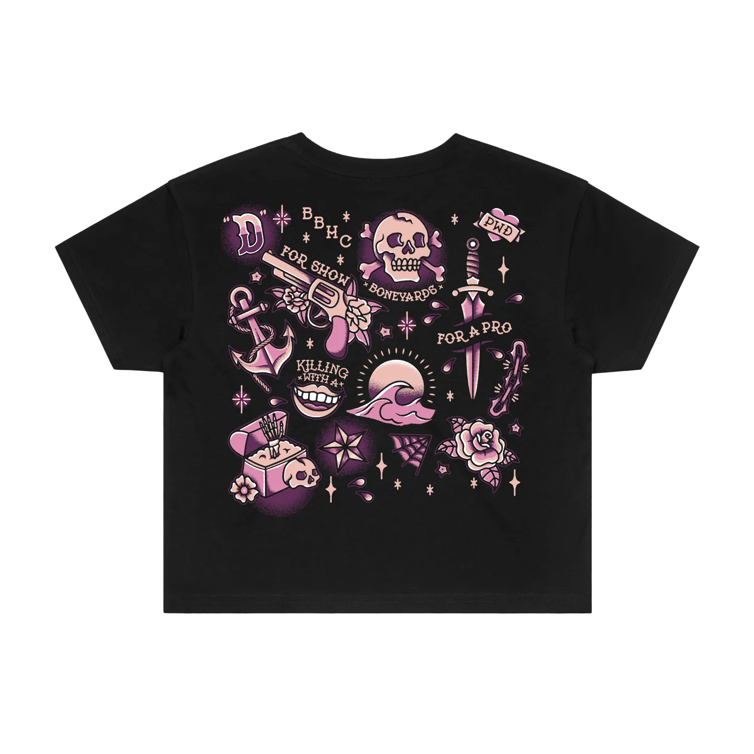 Parkway Drive Tattoo Flash Crop T-Shirt Schwarz S-XL