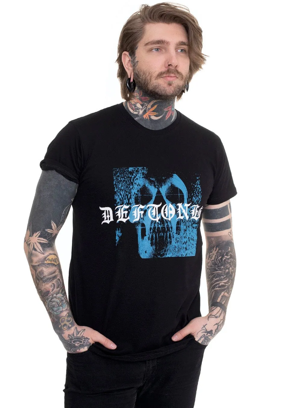 Impericon Static Skull T-Shirt schwarz