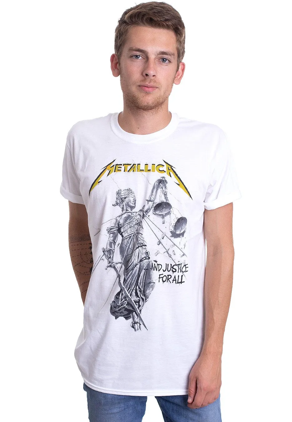 Impericon Justice White T-Shirt weiß Thrash Metal