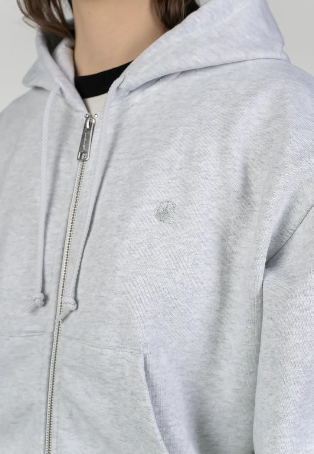 Impericon W Hooded Casey Ash Heather Silver Zipper Damen