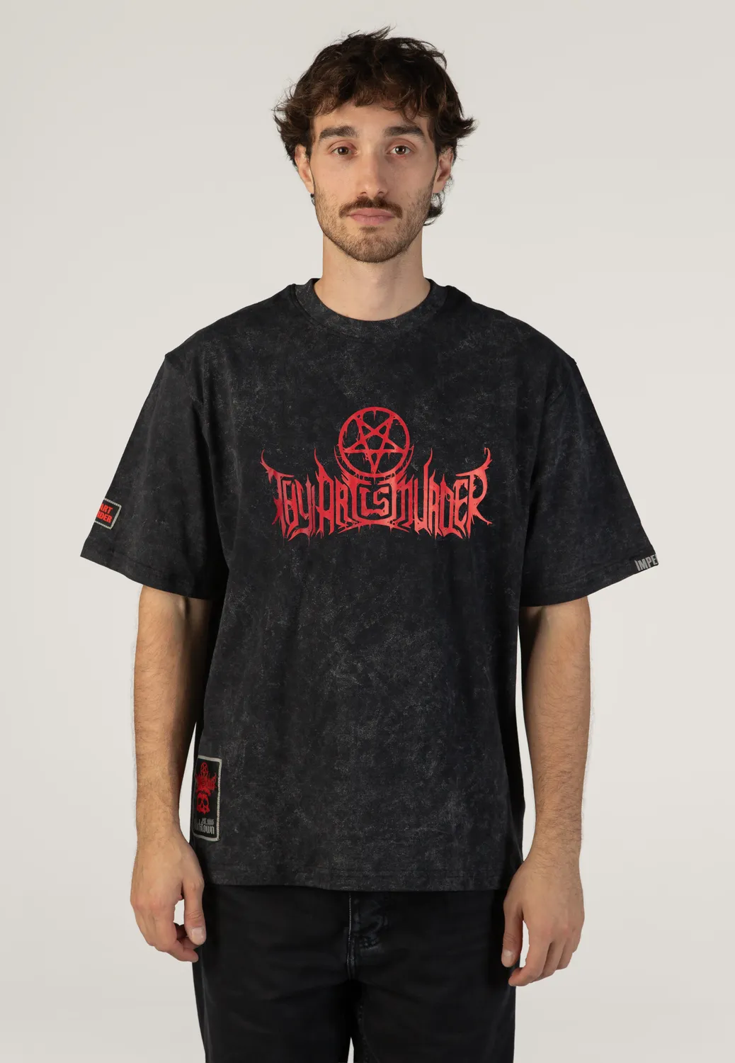 Impericon Logo Acid Wash Premium T-Shirt schwarz Limited