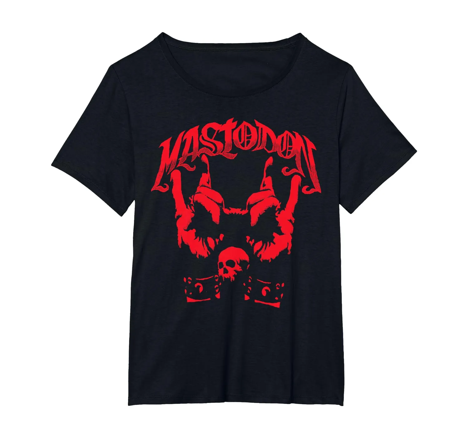 Mastodon Devil Horns Adult T-Shirt Schwarz