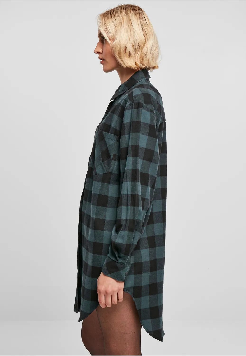 Impericon Ladies Oversized Check Flannel Kleid jasper