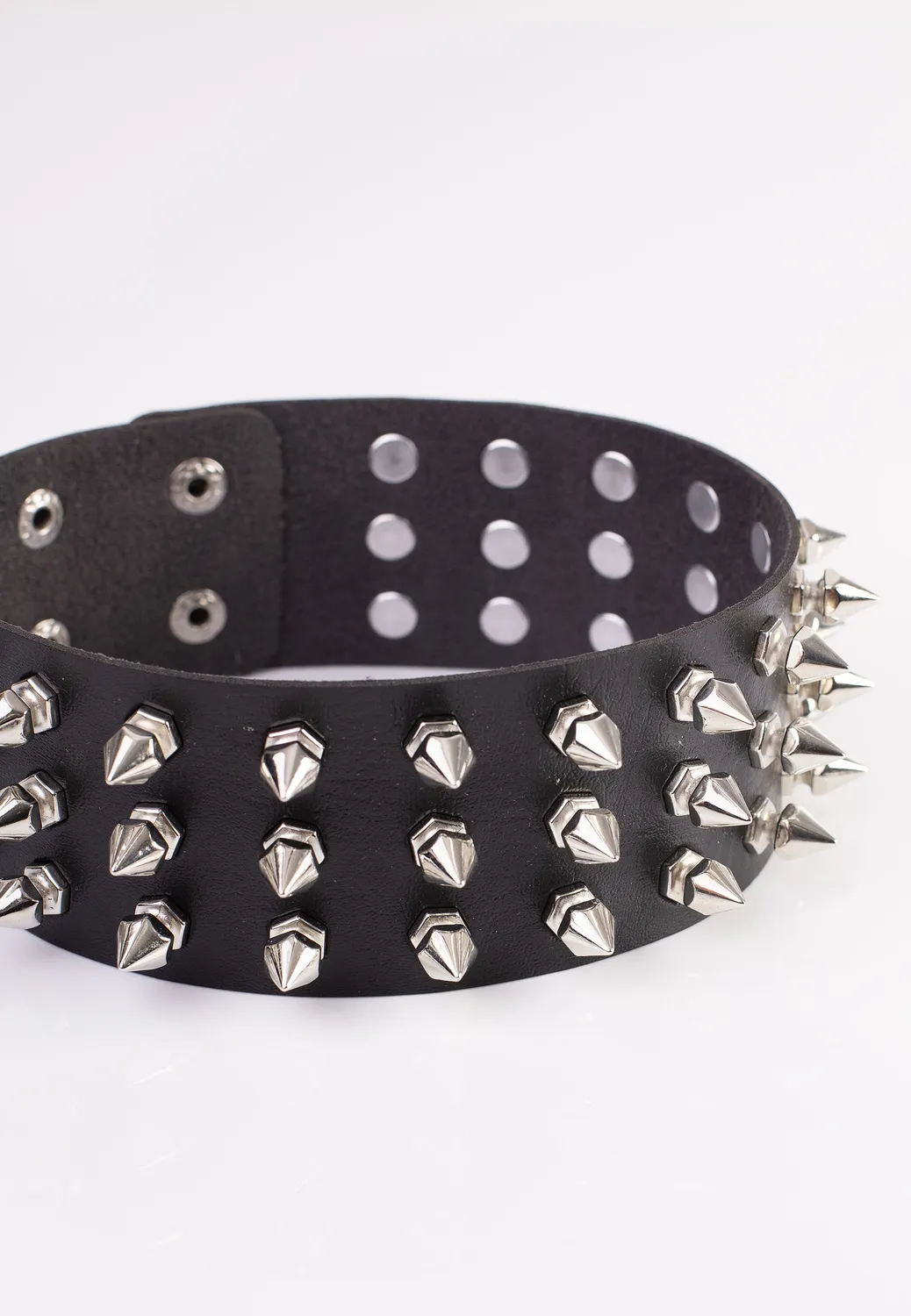 Impericon 3 Row Spike Neckband Choker Schwarz