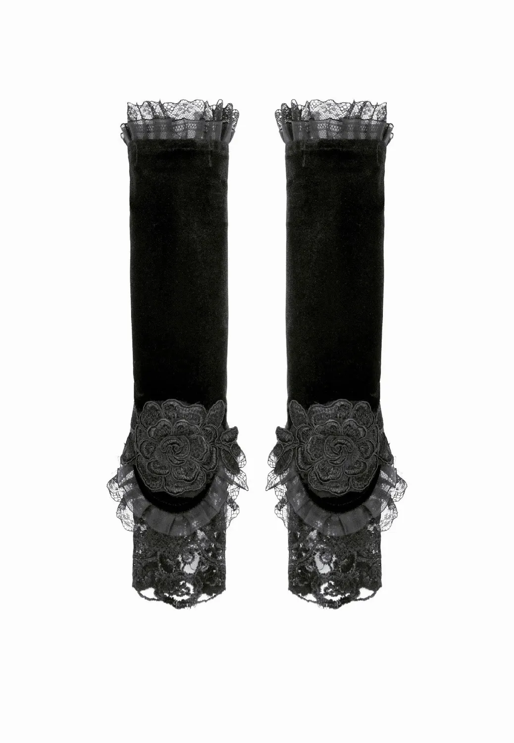 Impericon Gothic Romantic Velvet Handstulpen schwarz