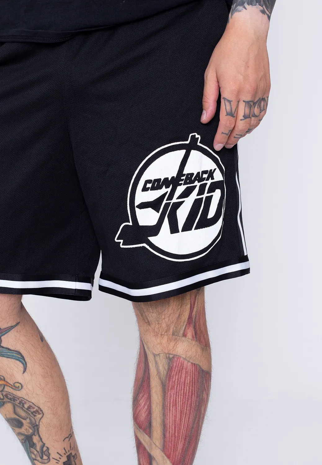 Impericon Circle Striped Mesh Shorts schwarz Hardcore