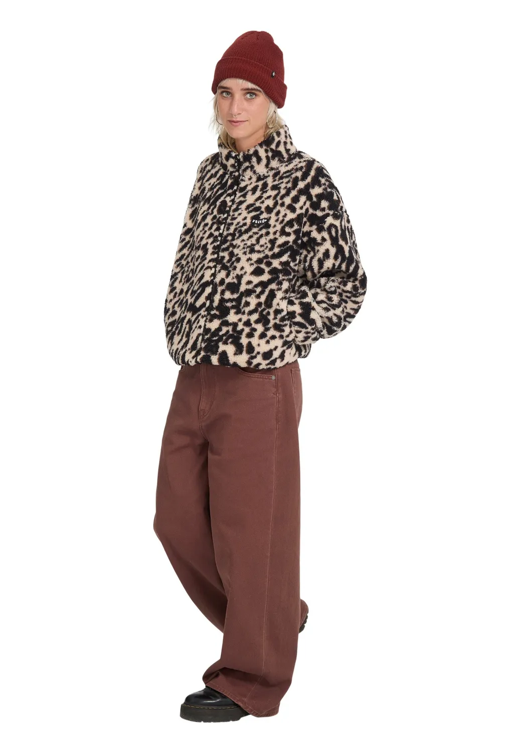 Impericon Wylding Out Sherpa Animal Print Jacke Fleece
