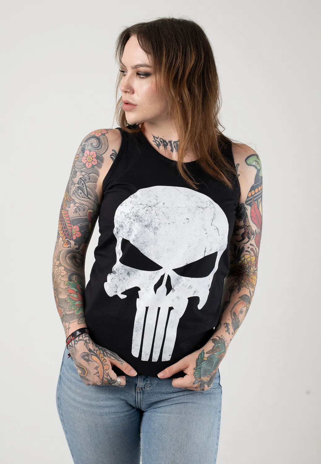 Impericon Distressed Skull Tank Top Schwarz
