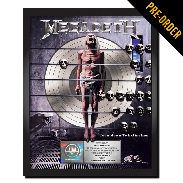 Megadeth Countdown To Extinction Plakette Platin-Vinyl personalisiert