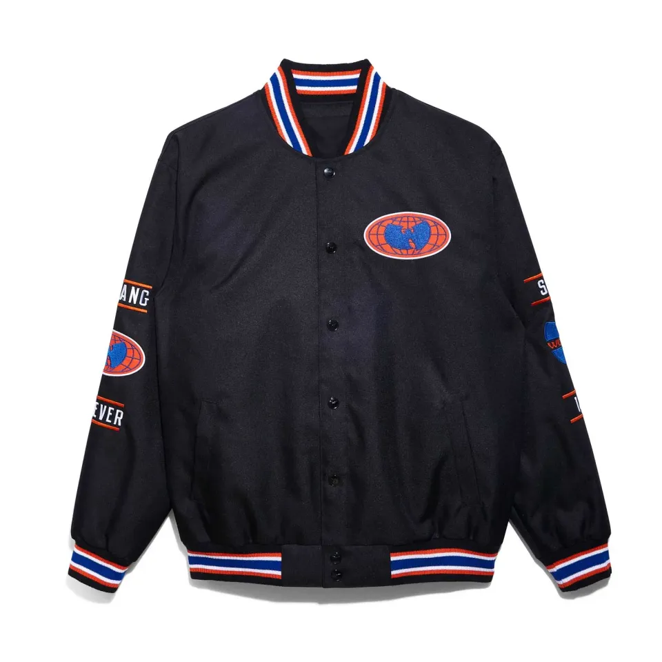 Wu-Tang All-City Jacket Black Orange Collegejacke Poly-Twill
