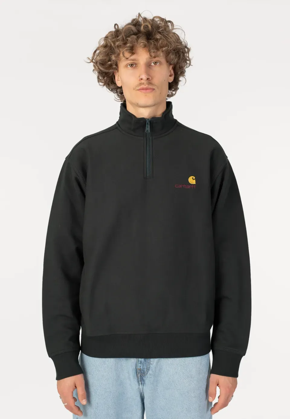 Impericon Half Zip American Script Sweater Grau Raven