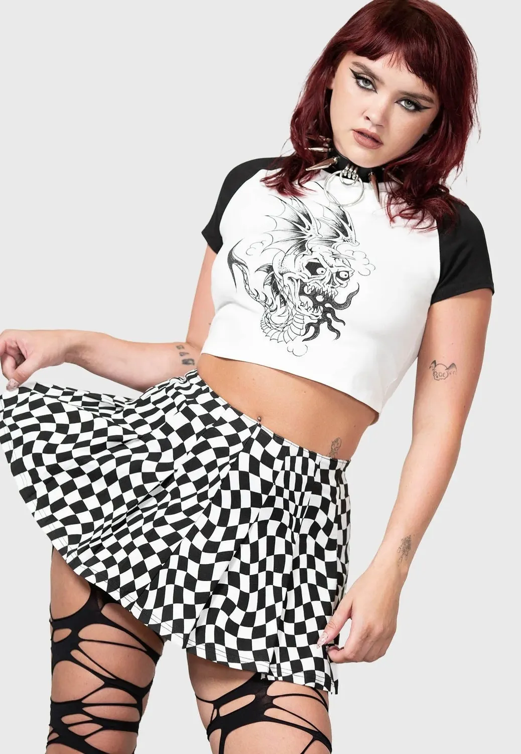 Impericon Punk/Wave Shrunken Oberteil schwarz Jersey