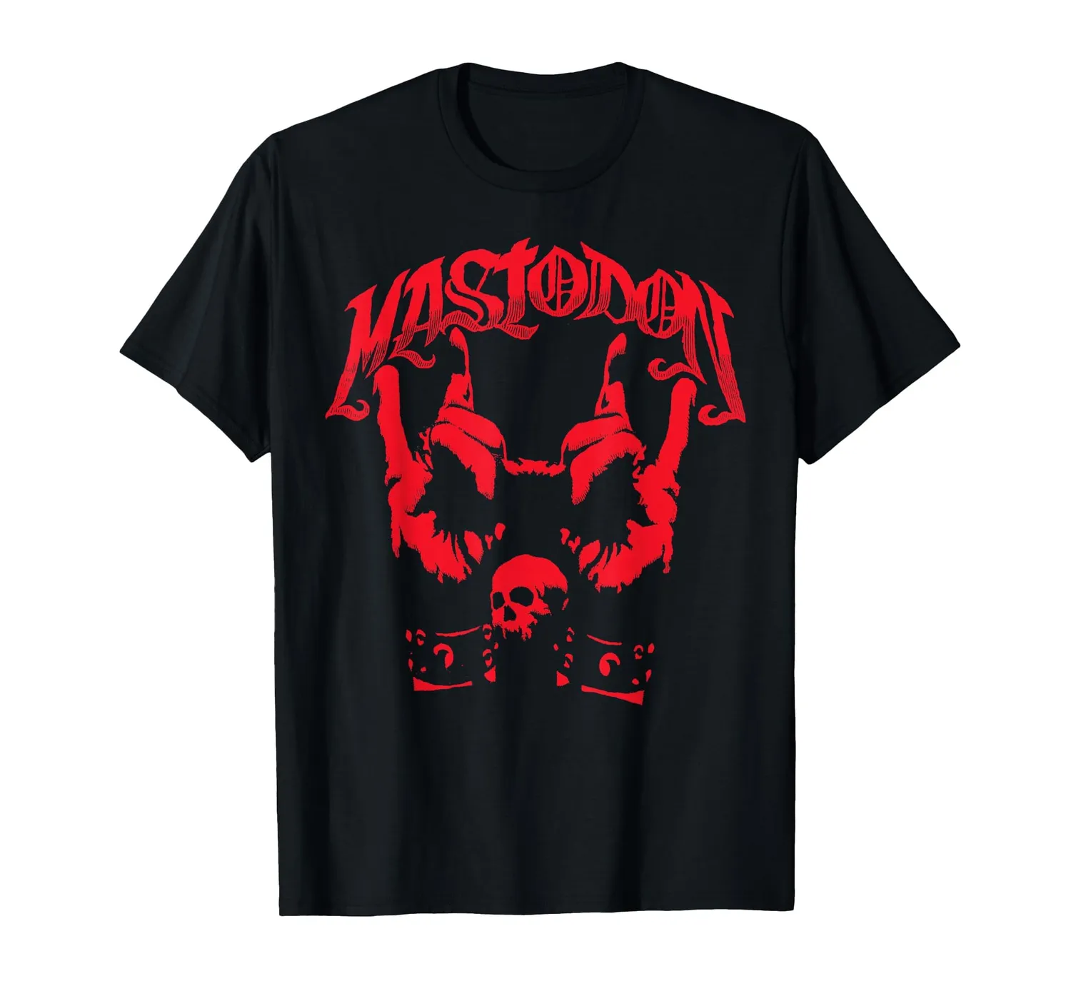 Mastodon Devil Horns Adult T-Shirt Schwarz