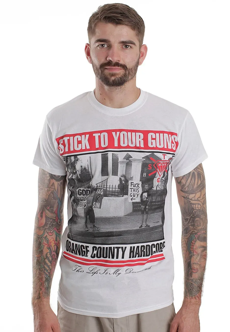 Stick To Your Guns Fuck This Guy White T-Shirt S-3XL