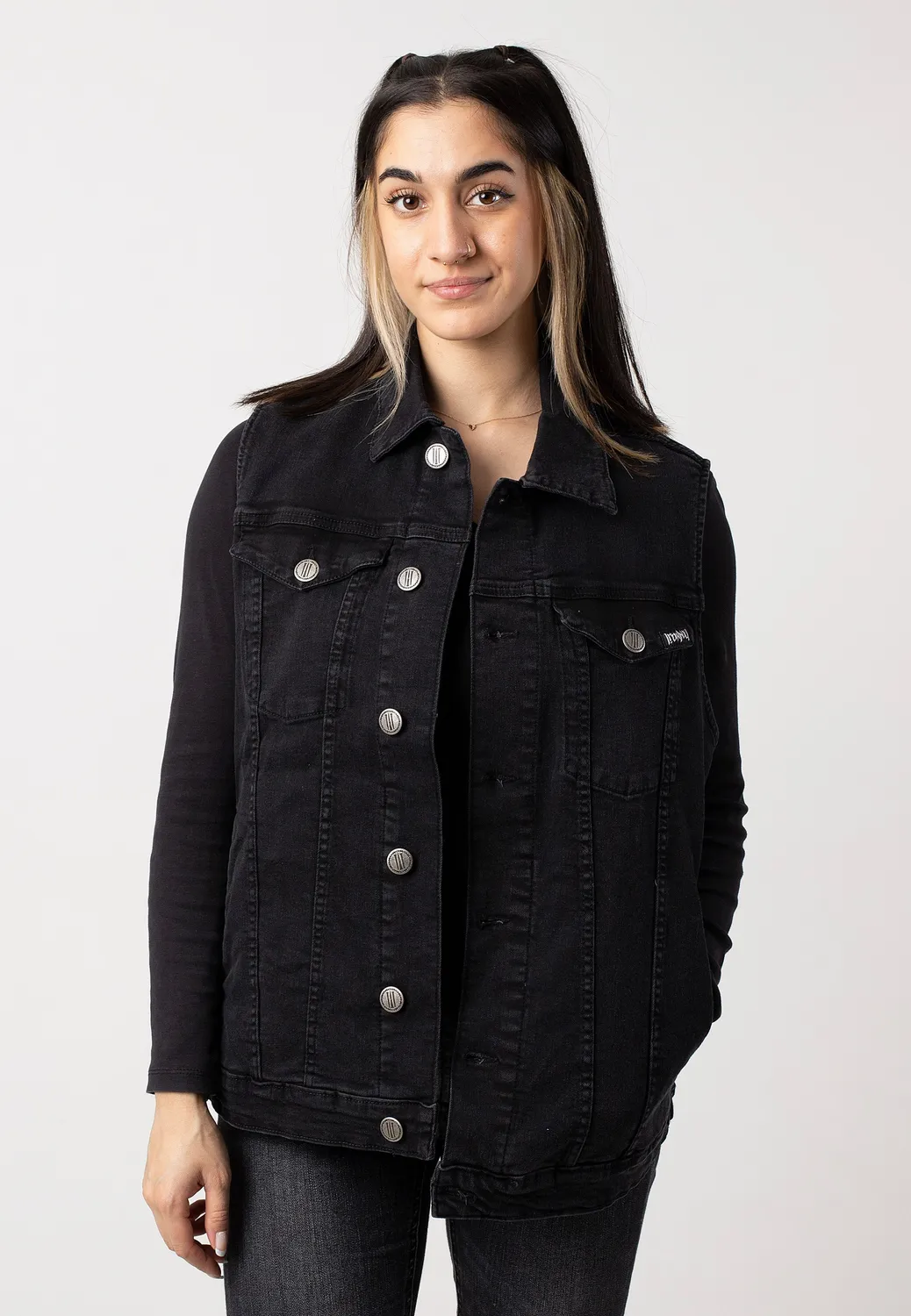 Impericon Neil Denim Black Jeansweste Schwarz