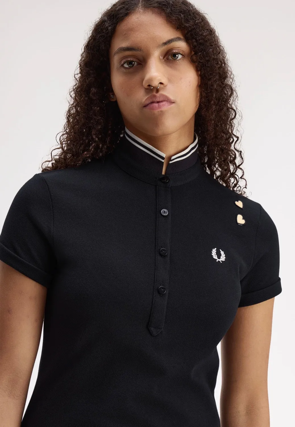 Impericon Tipped Polo Schwarz Baumwolle Shortsleeve